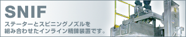 SNIF ステーターとスピニング ノズルを組み合わせたインライン精錬装置です。